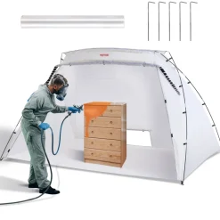 VEVOR Portable Paint Booth, Larger Spray Paint Tent with Built-in Floor & Mesh Screen, Painting Tent Station for Furniture DIY Hobby Tool, 10x7x6ft Spray Paint Shelter