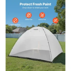 VEVOR Portable Paint Booth Tent, 116.14 x 114.96 x 79.53 inch Painting Tent Station, Spray Shelter with Built-in Floor & Mesh Screen, Large Space, Oxford Spray Painting Tents for Cupboard, Chairs