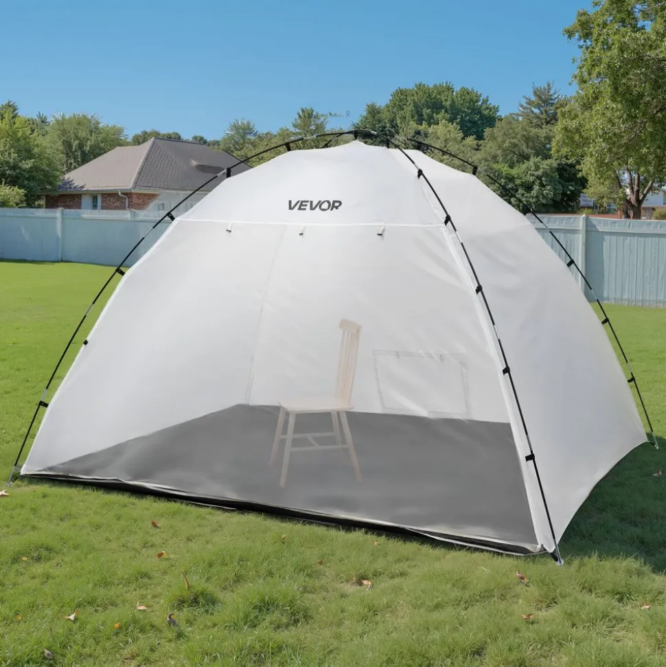 VEVOR Portable Paint Booth Tent, 115.35 x 90.55 x 74 inch Painting Tent Station, Spray Shelter with Built-in Floor & Mesh Screen, Large Space, Oxford Spray Painting Tents for Cupboard, Chairs, Tables
