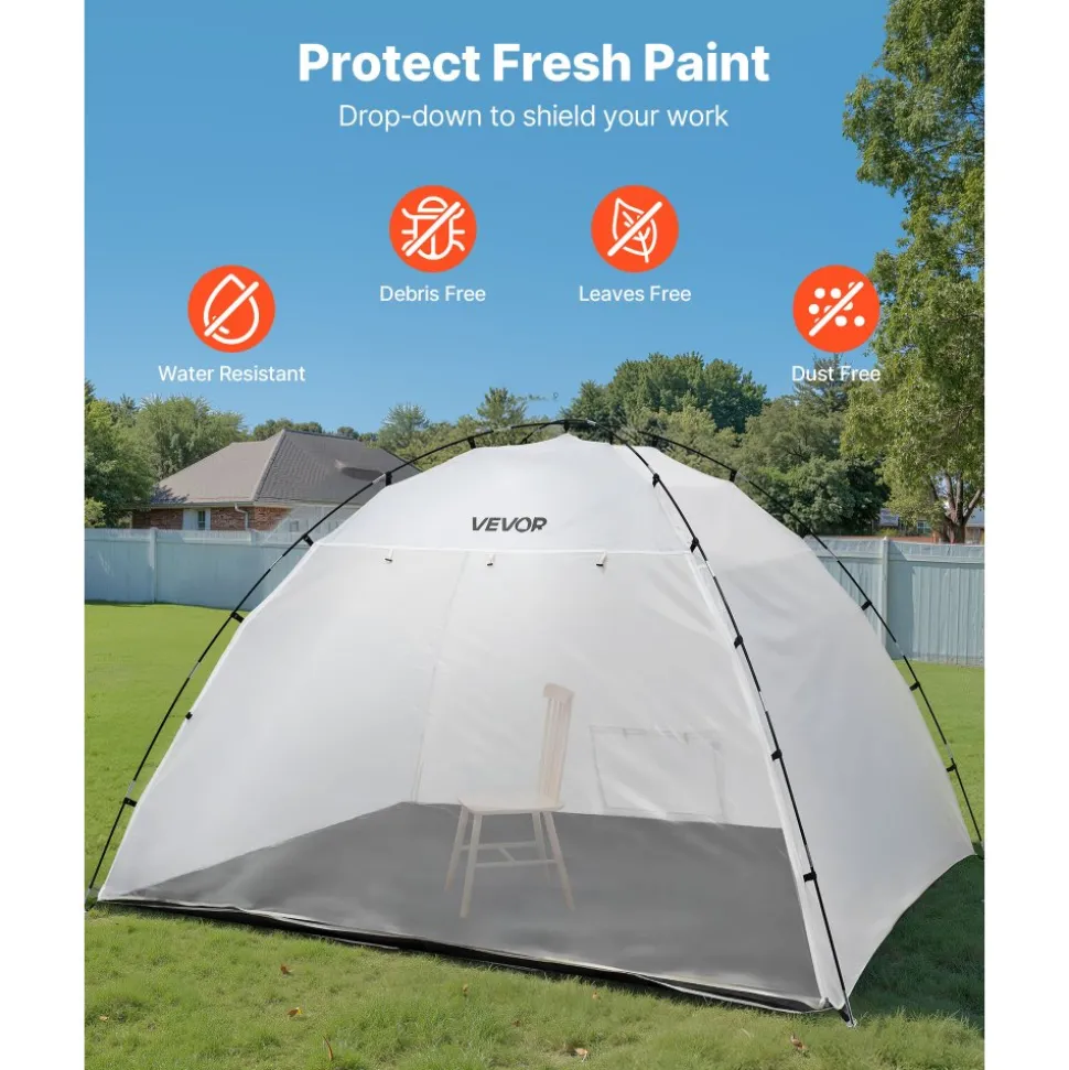 VEVOR Portable Paint Booth Tent, 115.35 x 90.55 x 74 inch Painting Tent Station, Spray Shelter with Built-in Floor & Mesh Screen, Large Space, Oxford Spray Painting Tents for Cupboard, Chairs, Tables