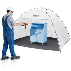 VEVOR Portable Paint Booth Tent, 115.35 x 90.55 x 74 inch Painting Tent Station, Spray Shelter with Built-in Floor & Mesh Screen, Large Space, Oxford Spray Painting Tents for Cupboard, Chairs, Tables