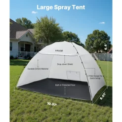 VEVOR Portable Paint Booth Tent, 115.35 x 90.55 x 74 inch Painting Tent Station, Spray Shelter with Built-in Floor & Mesh Screen, Large Space, Oxford Spray Painting Tents for Cupboard, Chairs, Tables
