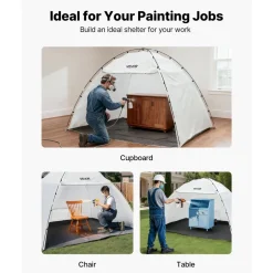 VEVOR Portable Paint Booth Tent, 115.35 x 90.55 x 74 inch Painting Tent Station, Spray Shelter with Built-in Floor & Mesh Screen, Large Space, Oxford Spray Painting Tents for Cupboard, Chairs, Tables