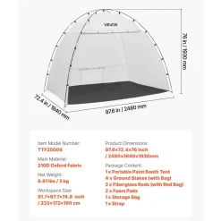 VEVOR Portable Paint Booth Tent, 91.7 x 67.7 x 74.8 inch Painting Tent Station, Spray Shelter with Built-in Floor & Mesh Screen, Large Space, Oxford Spray Painting Tents for Cupboard, Chairs, Tables