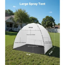VEVOR Portable Paint Booth Tent, 91.7 x 67.7 x 74.8 inch Painting Tent Station, Spray Shelter with Built-in Floor & Mesh Screen, Large Space, Oxford Spray Painting Tents for Cupboard, Chairs, Tables