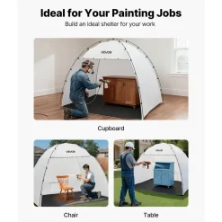 VEVOR Portable Paint Booth Tent, 91.7 x 67.7 x 74.8 inch Painting Tent Station, Spray Shelter with Built-in Floor & Mesh Screen, Large Space, Oxford Spray Painting Tents for Cupboard, Chairs, Tables