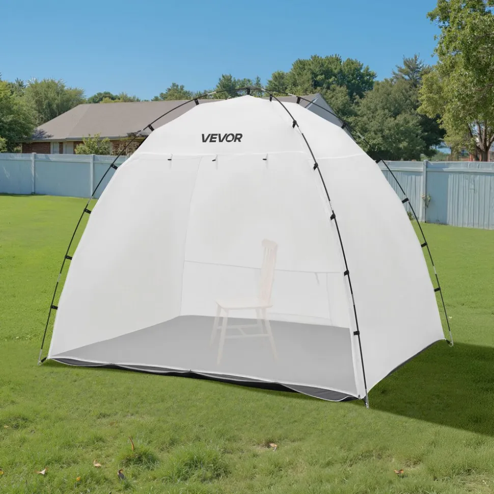 VEVOR Portable Paint Booth Tent, 91.7 x 67.7 x 74.8 inch Painting Tent Station, Spray Shelter with Built-in Floor & Mesh Screen, Large Space, Oxford Spray Painting Tents for Cupboard, Chairs, Tables