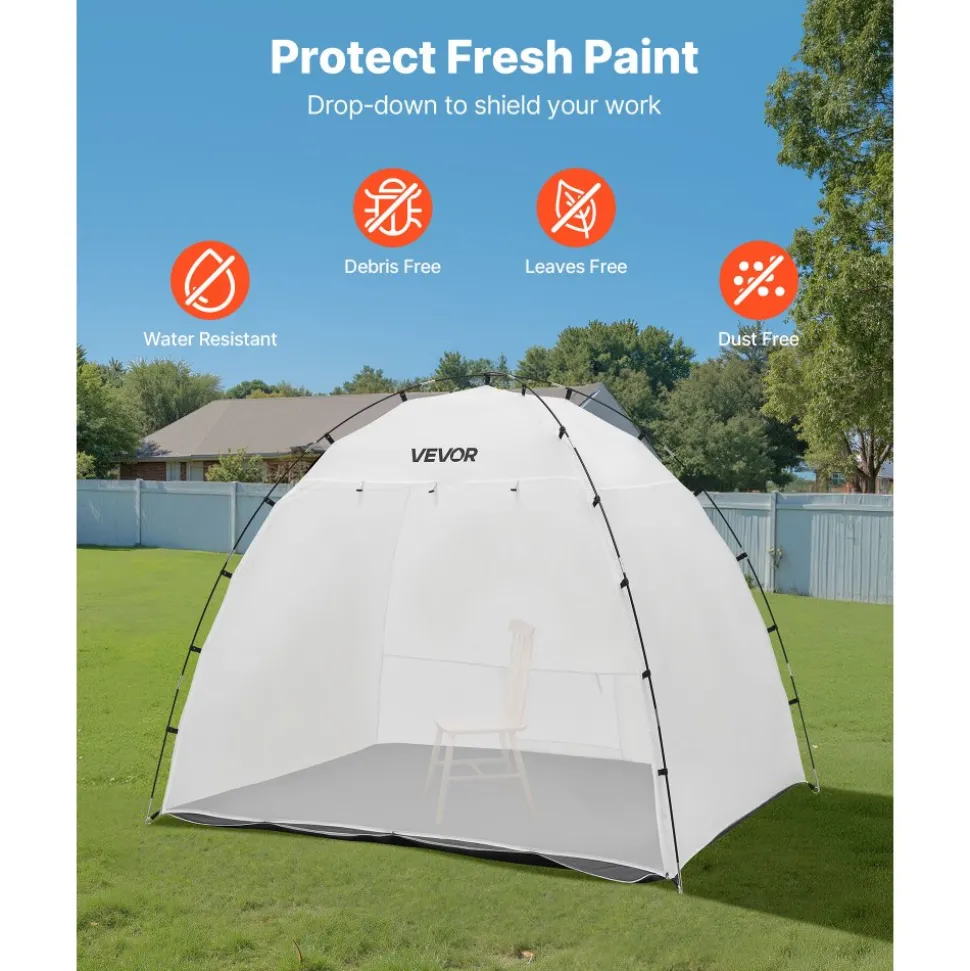 VEVOR Portable Paint Booth Tent, 91.7 x 67.7 x 74.8 inch Painting Tent Station, Spray Shelter with Built-in Floor & Mesh Screen, Large Space, Oxford Spray Painting Tents for Cupboard, Chairs, Tables