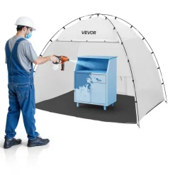 VEVOR Portable Paint Booth Tent, 91.7 x 67.7 x 74.8 inch Painting Tent Station, Spray Shelter with Built-in Floor & Mesh Screen, Large Space, Oxford Spray Painting Tents for Cupboard, Chairs, Tables