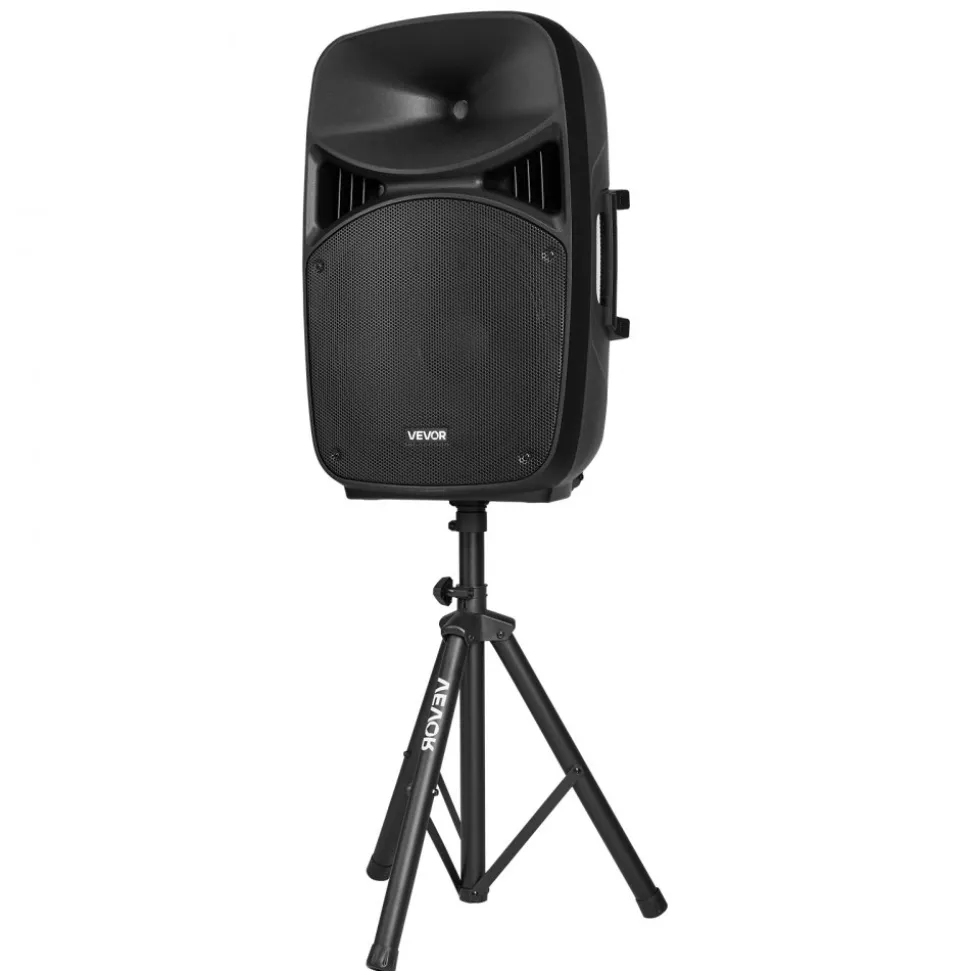 VEVOR Portable PA System, 2000W (PMPO) Powered, Sound System Set with 3 Channel Mixer, Dual Speakers, Wireless Bluetooth, Microphone, Compact Stands, USB & SD Inputs, Remote Control, for DJs Events