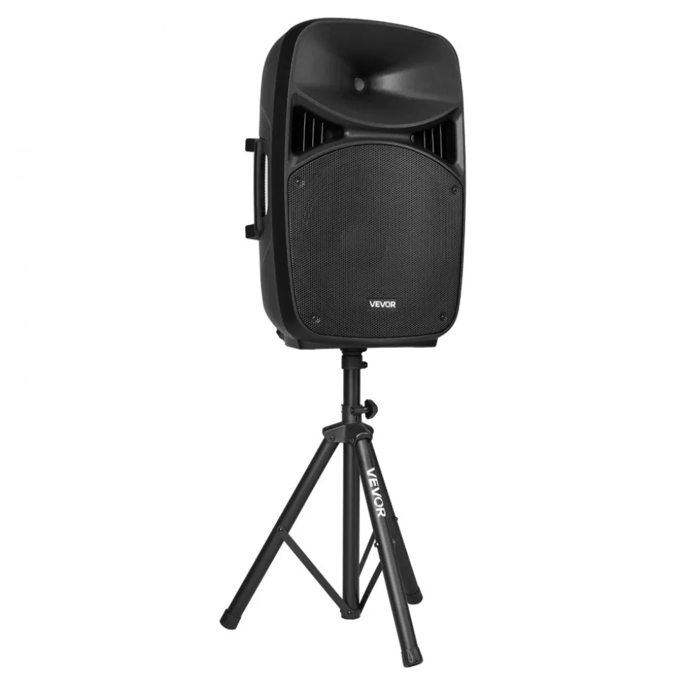 VEVOR Portable PA System, 2000W (PMPO) Powered, Sound System Set with 3 Channel Mixer, Dual Speakers, Wireless Bluetooth, Microphone, Compact Stands, USB & SD Inputs, Remote Control, for DJs Events