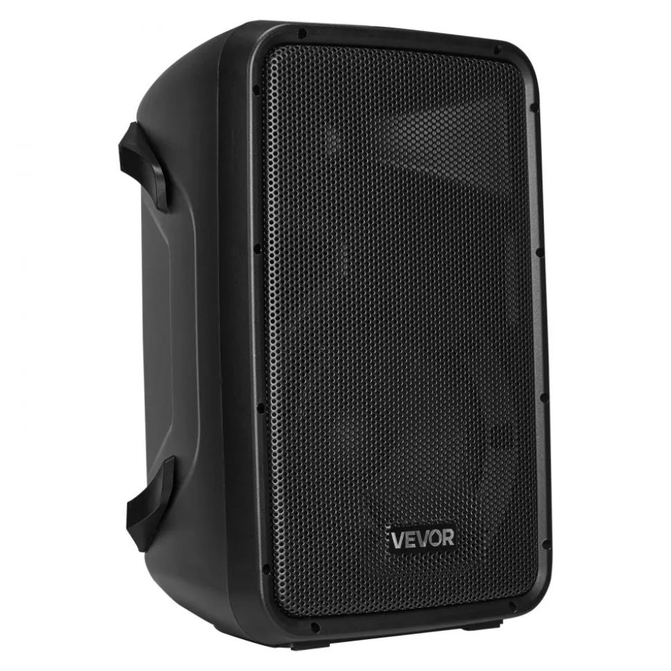 VEVOR Portable PA System, 300W Powered, Sound System Set with 8 Channel Mixer, Dual Speakers, Wireless Bluetooth, Microphone, Compact Stands, USB SD XLR RCA Inputs, Remote Control, for DJs Events
