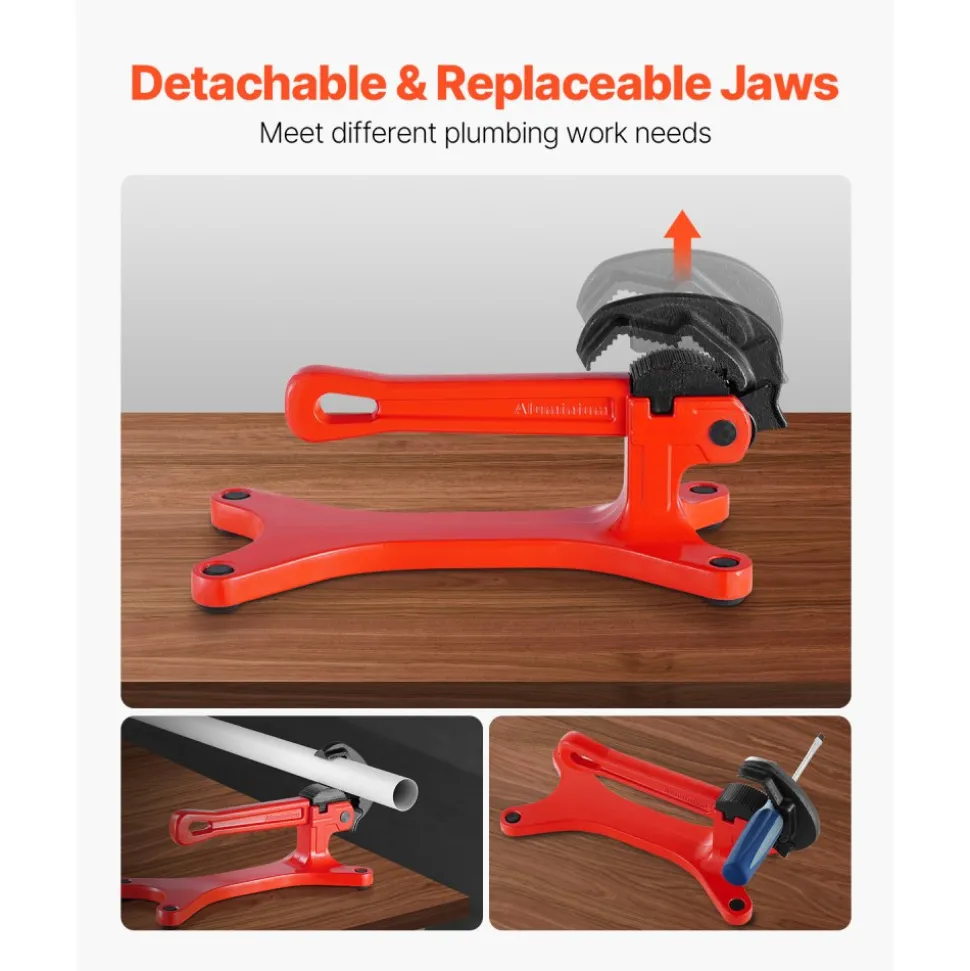 VEVOR Portable Pipe Vise, Lightweight Aluminum Pipe Vise with 1/8" to 1-1/2" Clamping Capacity, Ideal for Onsite Plumbing Installation, Repair, and Maintenance