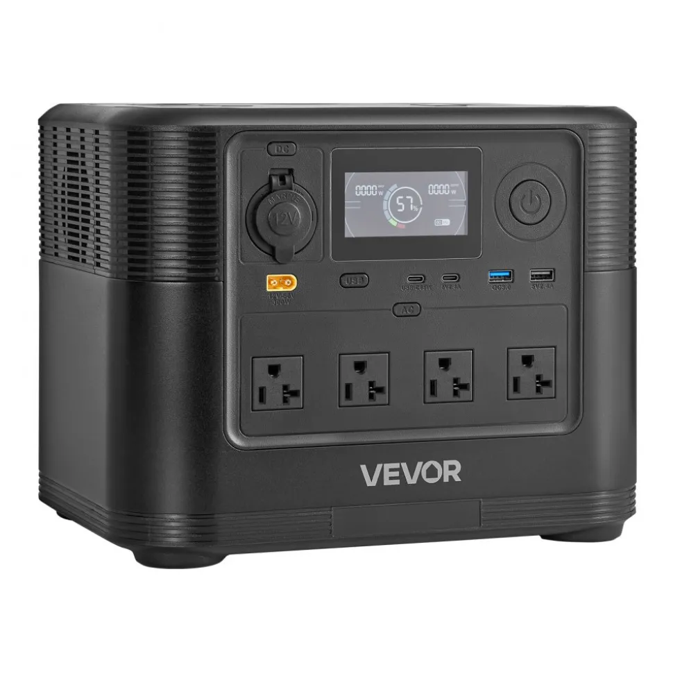 VEVOR Portable Power Station, 1800W Solar Generator Power Station, 1008Wh LiFePO4 Battery Backup with 9 Output Ports for for Home Emergency, Outdoor Camping, RV Travel (Solar Panel NOT Included)