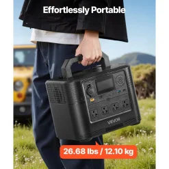 VEVOR Portable Power Station, 1800W Solar Generator Power Station, 1008Wh LiFePO4 Battery Backup with 9 Output Ports for for Home Emergency, Outdoor Camping, RV Travel (Solar Panel NOT Included)