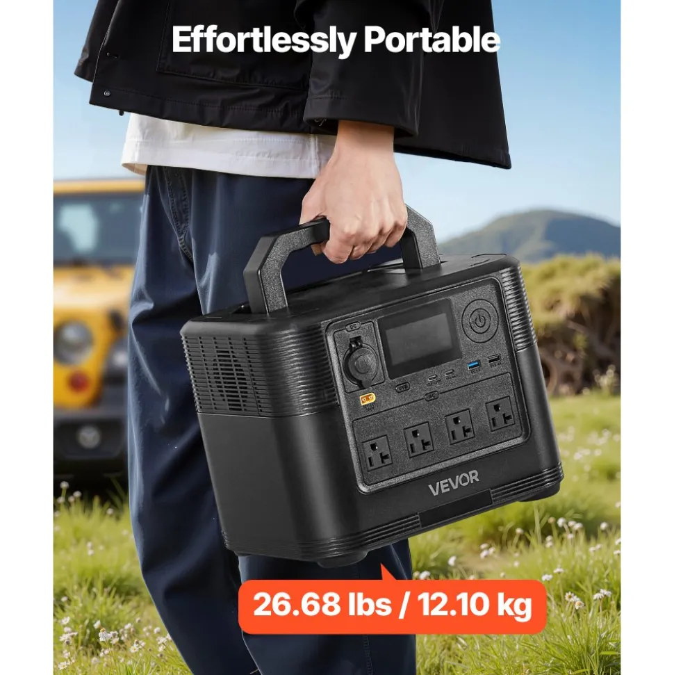 VEVOR Portable Power Station, 1800W Solar Generator Power Station, 1008Wh LiFePO4 Battery Backup with 9 Output Ports for for Home Emergency, Outdoor Camping, RV Travel (Solar Panel NOT Included)