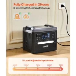 VEVOR Portable Power Station with 100W Solar Panel, 600W Solar Generator Power Station, 493Wh LiFePO4 Battery Backup with 8 Output Ports for Home Emergency, Outdoor Camping, RV Travel