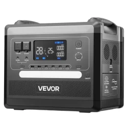 VEVOR Portable Power Station, 2400W Portable Solar Generator with 200W Foldable Solar Panel, 2160Wh Expandable LiFePO4 Battery Backup with 10 Output Ports & Adjustable Input Power for Home Camping RV
