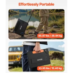 VEVOR Portable Power Station with 200W Solar Panel, 1200W Solar Generator Power Station, 806Wh LiFePO4 Battery Backup with 9 Output Ports for Home Emergency, Outdoor Camping, RV Travel