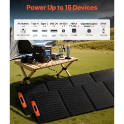 VEVOR Portable Power Station, 3000W Solar Generator Power Station, 3072Wh LiFePO4 Battery Backup with 15 Output Ports for for Home Emergency, Outdoor Camping, RV Travel (Solar Panel NOT Included)