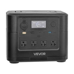 VEVOR Portable Power Station, 1200W Solar Generator Power Station, 806Wh LiFePO4 Battery Backup with 10 Output Ports for Home Emergency, Outdoor Camping, RV Travel (Solar Panel NOT Included)