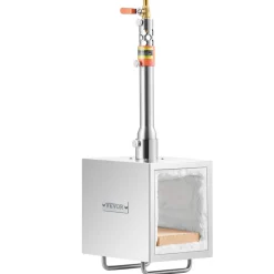 VEVOR Portable Propane Forge, 1 Burner, 2600℉ Tool and Knife Making Blacksmithing Farrier Forge, Large Capacity Square Shape, Stainless Steel Gas Forging Tools and Equipment, Use for Metal Forging