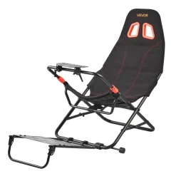 VEVOR Portable Racing Wheel Stand, Foldable & Adjustable Steering Sim Wheel Stand, 18.5 in Seat Inner Width, Compatible with Logitech G923/G920/G29, Thrustmaster T248P, Fanatec, Hori, Mad Catz, Black