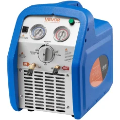 VEVOR Portable Refrigerant Recovery Machine, 1 HP 120V 60Hz Dual Cylinder AC Recovery Machine for Liquid Vapor Refrigerant, 1750 RPM Recycling Unit HVAC for Automotive & Household Air Conditioning