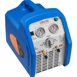 VEVOR Portable Refrigerant Recovery Machine, 1 HP 120V 60Hz Dual Cylinder AC Recovery Machine for Liquid Vapor Refrigerant, 1750 RPM Recycling Unit HVAC for Automotive & Household Air Conditioning