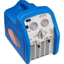 VEVOR Portable Refrigerant Recovery Machine, 3/4 HP 120V 60Hz Single Cylinder AC Recovery Machine for Liquid Vapor Refrigerant, 1750 RPM Recycling Unit HVAC for Automotive & Household Air Conditioning