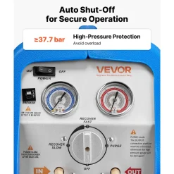 VEVOR Portable Refrigerant Recovery Machine, 3/4 HP 120V 60Hz Single Cylinder AC Recovery Machine for Liquid Vapor Refrigerant, 1750 RPM Recycling Unit HVAC for Automotive & Household Air Conditioning