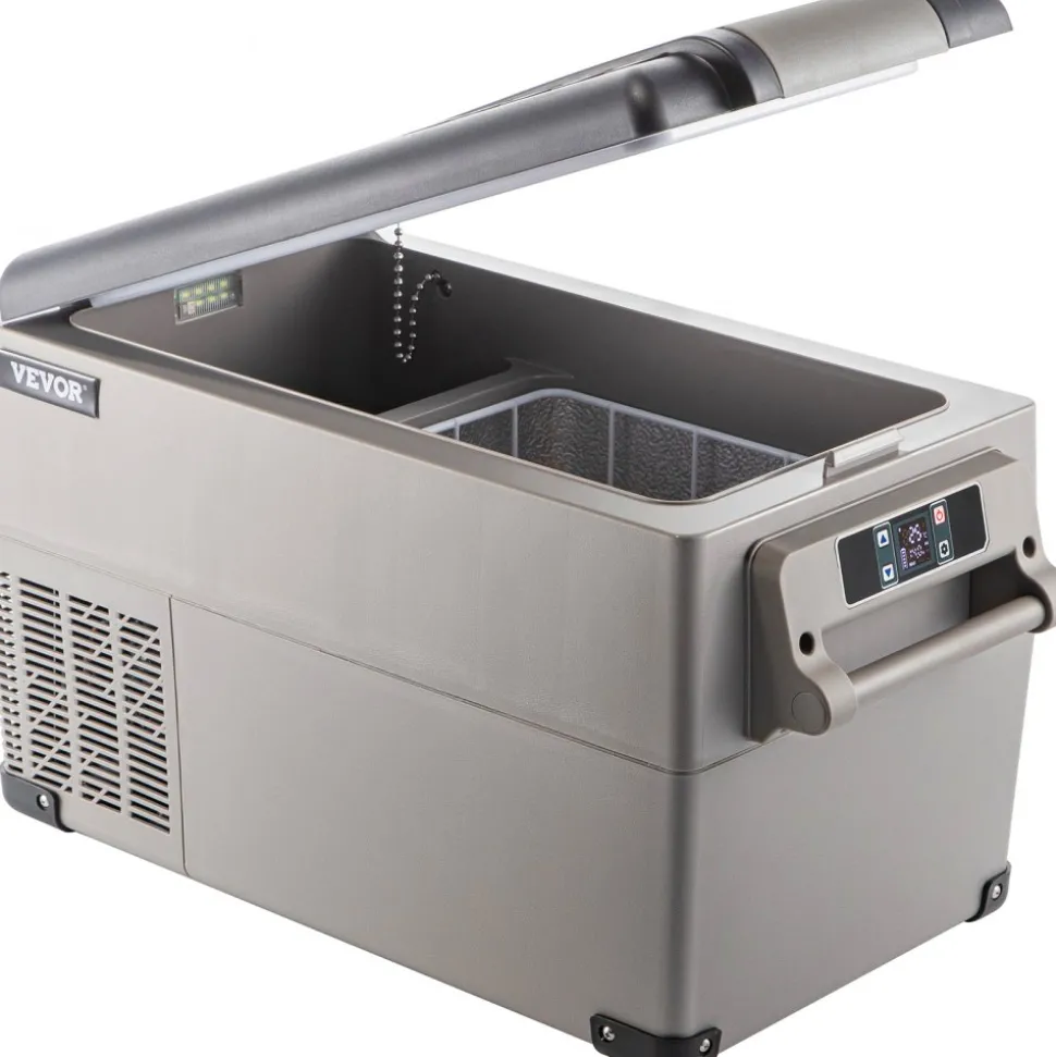 VEVOR Portable Refrigerator 37 Quart(35 Liter),12 Volt Refrigerator App Control(-4℉~68℉), Car Refrigerator Dual Zone with 12/24v DC & 110-240v AC for Camping, Travel, Fishing, Outdoor or Home Use