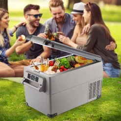 VEVOR Portable Refrigerator 37 Quart(35 Liter),12 Volt Refrigerator App Control(-4℉~68℉), Car Refrigerator Dual Zone with 12/24v DC & 110-240v AC for Camping, Travel, Fishing, Outdoor or Home Use