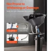 VEVOR Portable Shampoo Bowl, Deep Shampoo Sink with Adjustable Height & Angle, Washing Hair Station Includes Drain Hose, Shower Head and Bucket, Salon Sink for Home & Barber Use, Black