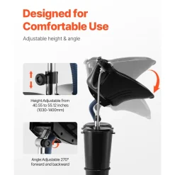 VEVOR Portable Shampoo Bowl, Shampoo Sink for Washing Hair with Electric Pump, Includes 2 Buckets 2 Showerheads, Drain Hose, Height and Angle Adjustable Portable Wash Bowl for Home Salon Use, Black