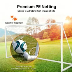 VEVOR Portable Soccer Goal, 12x6 ft Soccer Net, Adults Kids Backyard Soccer Net, Large Practice Soccer Net, Youth Training Soccer Goal Set, All-Weather Outdoor Soccer Goals with Carry Bag, 1 Pack