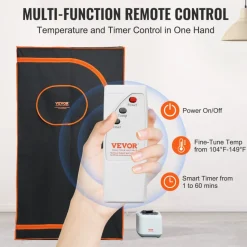 VEVOR Portable Steam Sauna Tent Full Size, 1000W Personal Sauna Blanket Kit for Home Spa, Detoxify & Soothing Heated Body Therapy, Time & Temperature Remote Control With Floor Mat