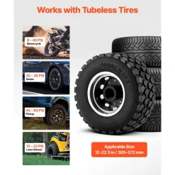 VEVOR Portable Tire Bead Seater, 3.2 Gal / 12 L Air Bead Blaster, Handheld Tire Inflator Tool, 87-116 PSI Operating Pressure, Trigger Seating Inflator for Car, Compact SUV, Light Truck, E-Bike, RV, ATV