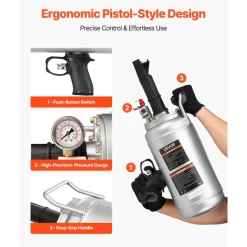VEVOR Portable Tire Bead Seater, 1.6 Gal / 6 L Air Bead Blaster, Handheld Tire Inflator Tool, 87-116 PSI Operating Pressure, Trigger Seating Inflator for Car, Compact SUV, Light Truck, E-Bike, RV, ATV