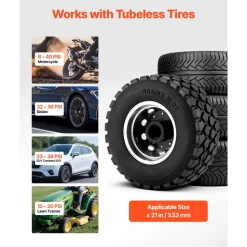 VEVOR Portable Tire Bead Seater, 2.1 Gal / 8 L Air Bead Blaster, Handheld Tire Inflator Tool, 87-116 PSI Operating Pressure, Trigger Seating Inflator for Car, Compact SUV, Light Truck, E-Bike, RV, ATV