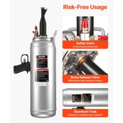 VEVOR Portable Tire Bead Seater, 2.6 Gal/10 L Air Bead Blaster, Handheld Tire Inflator Tool, 87-116 PSI Operating Pressure, Trigger Seating Inflator for Car, Compact SUV, Light Truck, E-Bike, RV, ATV