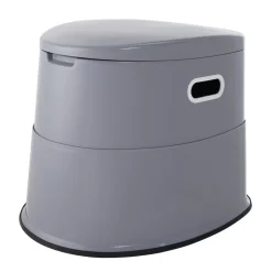 VEVOR Portable Toilet for Camping, 350 lbs Weight Capacity, Stainless Steel Foldable Camp Travel Toilet with Soft Seat for Adults, Suitable for Truckers, RV Travel, Camping, Road Trips, Outdoor Use