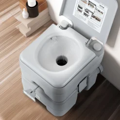 VEVOR Portable Toilet for Camping, Porta Potty with Carry Bag, 5.3 Gal Waste Tank & 3.2 Gal Flush Tank, Push-Button Pressurized Flush Commode, Leak-proof and Odourless Travel Toilet for Camping Car