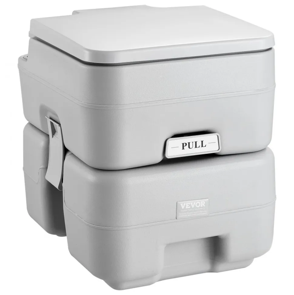 VEVOR Portable Toilet for Camping, Porta Potty with Carry Bag, 5.3 Gal Waste Tank & 3.2 Gal Flush Tank, Push-Button Pressurized Flush Commode, Leak-proof and Odourless Travel Toilet for Camping Car