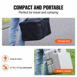 VEVOR Portable Toilet for Camping with Carry Bag, RV Toilet with 3.2 Gal Waste Tank, Push-Button Pressurized Flush Commode, Leak-proof and Odourless Travel Toilet for Adults Kids Camping Car