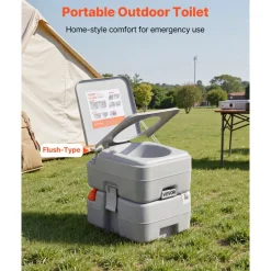 VEVOR Portable Toilet, 5.3 Gallon Detachable Waste Tank, 120 Flushes, Camping Toilet for Adults, Outdoor Travel Potty with Level Indicator, Carry Bag, Suitable for RV Travel, Camping, Hiking, Boating