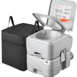 VEVOR Portable Toilet, 5.3 Gallon Detachable Waste Tank, 120 Flushes, Camping Toilet for Adults, Outdoor Travel Potty with Level Indicator, Carry Bag, Suitable for RV Travel, Camping, Hiking, Boating