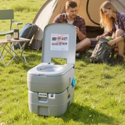 VEVOR Portable Toilet, 7.9 Gallon Detachable Waste Tank, 200 Flushes, Camping Toilet for Adults, Outdoor Travel Potty with Level Indicator, Suitable for RV Travel, Camping, Hiking, Boating and Trips