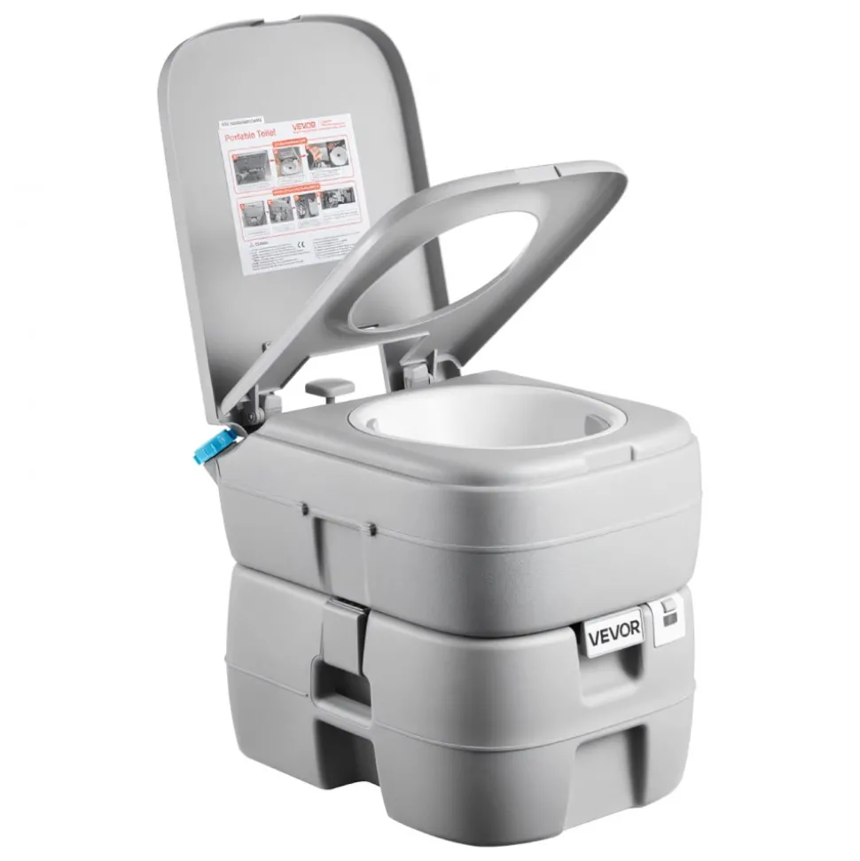 VEVOR Portable Toilet, 7.9 Gallon Detachable Waste Tank, 200 Flushes, Camping Toilet for Adults, Outdoor Travel Potty with Level Indicator, Suitable for RV Travel, Camping, Hiking, Boating and Trips