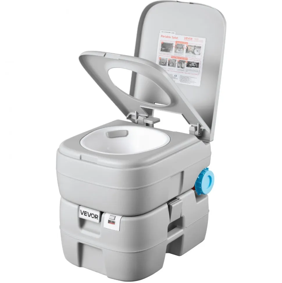 VEVOR Portable Toilet, 7.9 Gallon Detachable Waste Tank, 200 Flushes, Camping Toilet for Adults, Outdoor Travel Potty with Level Indicator, Suitable for RV Travel, Camping, Hiking, Boating and Trips